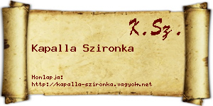 Kapalla Szironka névjegykártya